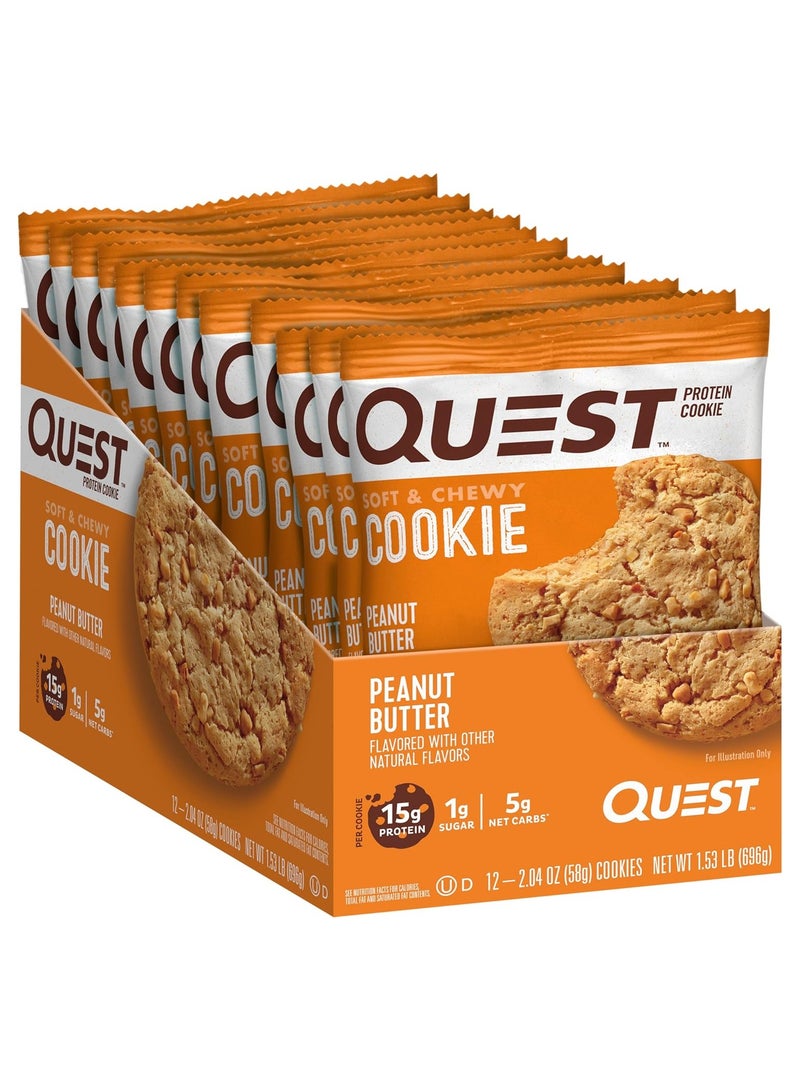 Quest Protein Cookie Peanut Butter Flavor 58g Pack of 12 - Image 2