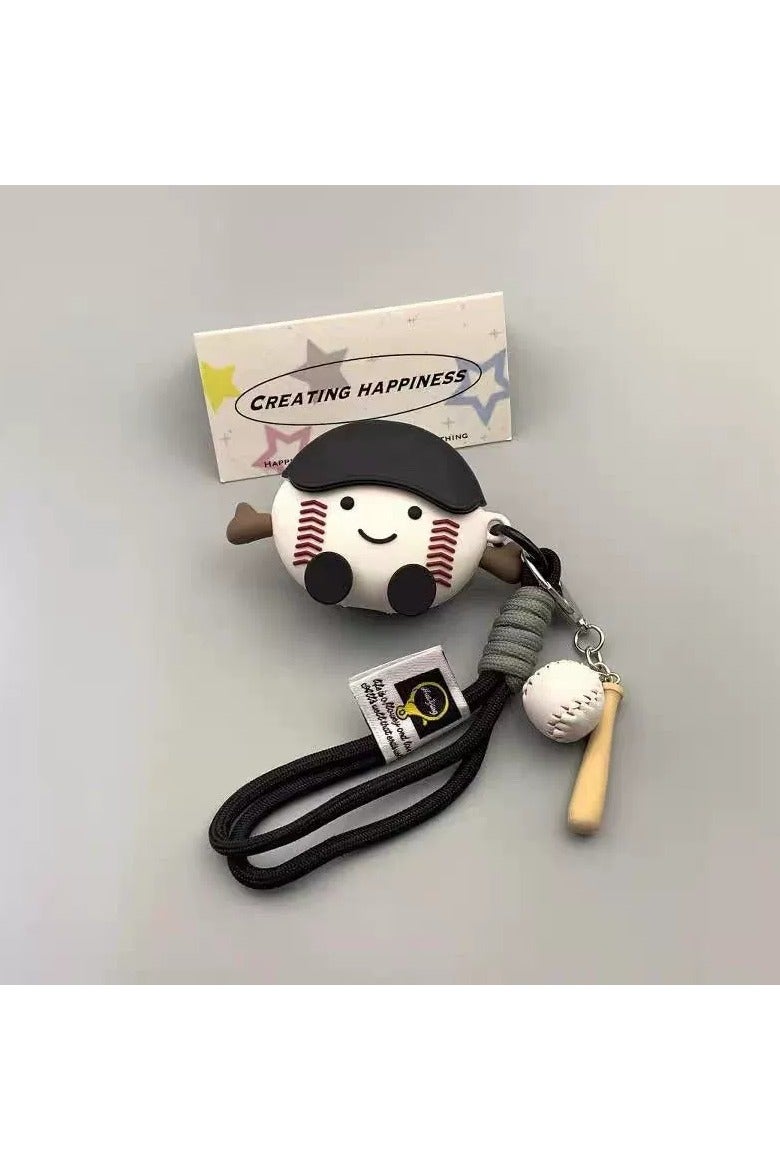 Baseball pendant suitable for Apple earphones airpods4 protective cover noise reduction pro2 shell Bluetooth soft silicone cute trendy - Image 1