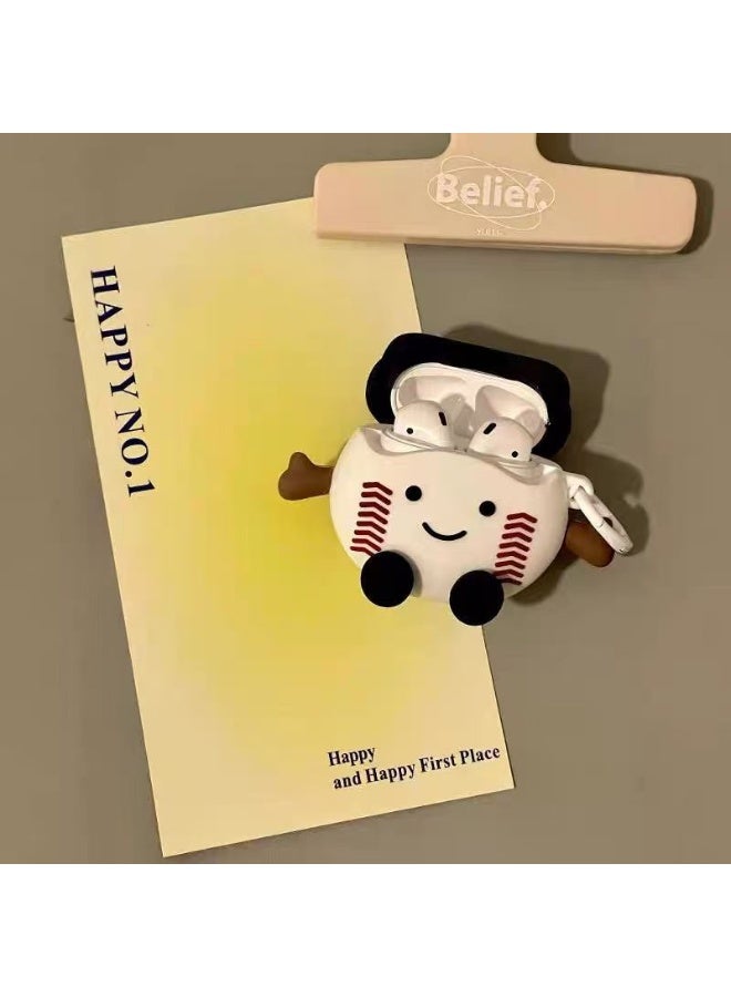 Baseball pendant suitable for Apple earphones airpods4 protective cover noise reduction pro2 shell Bluetooth soft silicone cute trendy - Image 5