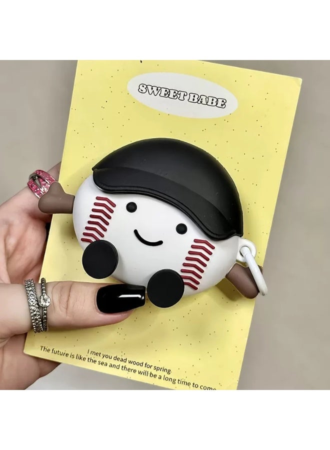 Baseball pendant suitable for Apple earphones airpods4 protective cover noise reduction pro2 shell Bluetooth soft silicone cute trendy - Image 3