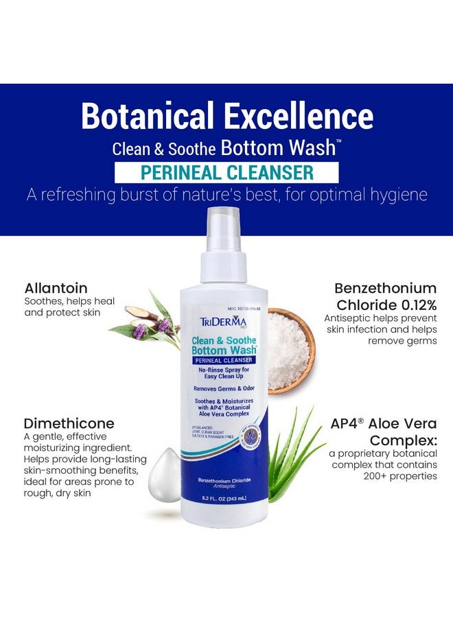 Clean & Soothe Bottom Wash Perineal Cleanser For Incontinence Care, Diaper Rash, Post-Partum Care, Full Body No-Rinse Cleanser, 8.2 Fl Oz - pzsku/ZD8D3E7E1380041C5C865Z/45/_/1735214543/18dfe8af-1ec1-4f94-b9dc-161bcf745f22