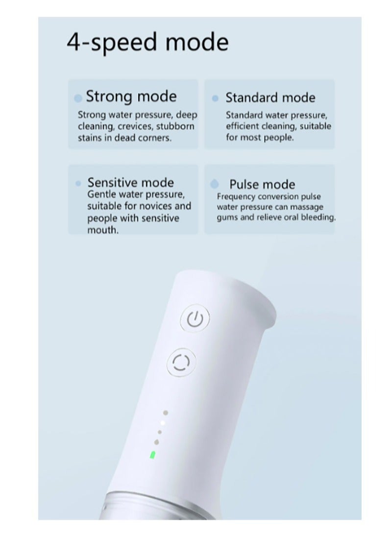 REBENUO Portable Electric Water Flosser Cordless IPX7 Professional Dental Oral Irrigator with 6 Modes And 4 Jet Tips. Waterproof Water Toothpick Dental Care. USB-C Charged For 80 Days Use, Detachable Water - Image 4
