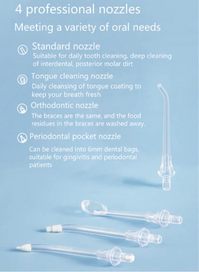 REBENUO Portable Electric Water Flosser Cordless IPX7 Professional Dental Oral Irrigator with 6 Modes And 4 Jet Tips. Waterproof Water Toothpick Dental Care. USB-C Charged For 80 Days Use, Detachable Water - Image 3