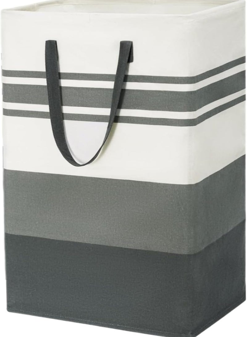 Raxoom Large Laundry Basket，75L Tall Large Laundry Hamper, 75L Tall Clothes Hamper Basket Organizer with Extended Handles, Folding Baby Laundry Baskets for Dorm and Family, Waterproof，Grey - Image 1