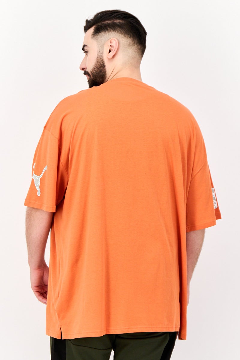 PUMA تي شيرت تدريب قصير الأكمام للرجال، رياضي، برتقالي - Image 4