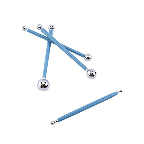 DEZIINE 4 Pcs Modeling Ball Tools, 8 Ball Stainless Steel Dotting Modeling Tools Clay Ceramics Pottery Carving Tool Embossing Sculpting Set - Image 3