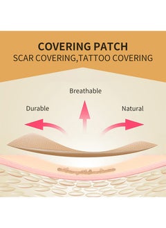 Jaysuing 6 Patch Tattoo Cover Up Tape, Ultra Thin Skin Tone Concealer Sticker, Invisible Concealer Patch for Covering up Tattoos and Scars  - Image 3