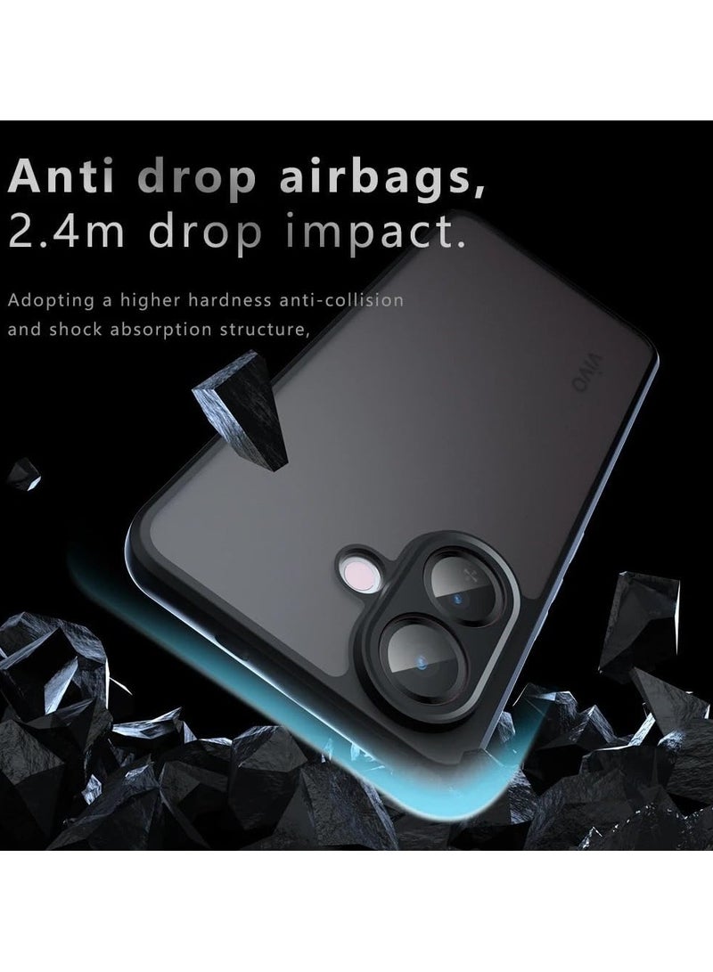 Protective Case Compatible with Vivo V60 Lite Skin-friendly Matte Transparent Case Airbag Protection Anti-Yellowing PC+TPU Shockproof Cover - Image 2