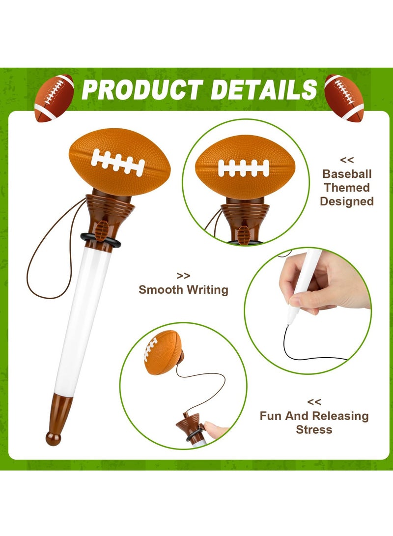 SYOSI 12Pcs Football Hoop Ballpoint Pens Funny Sports Theme Novelty Black Ink Pens PU Slow Rebound Sports Series Ballpoint Pen for Birthday Party School Award Office Party Favor Supplies  - Image 2