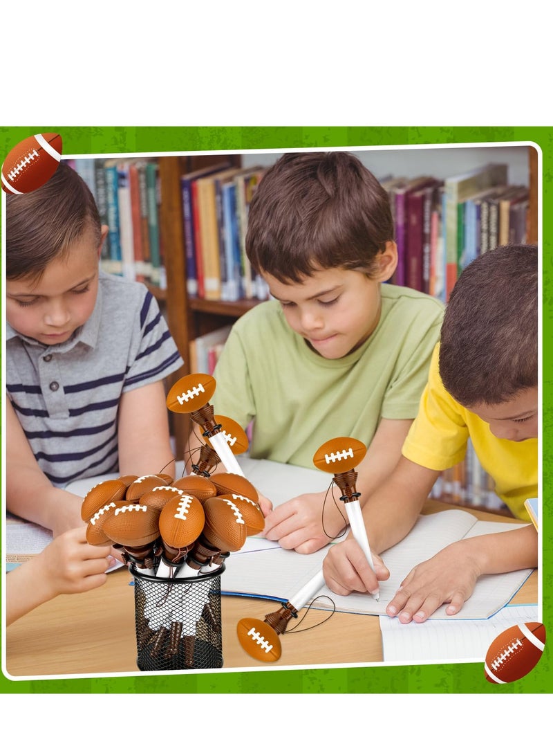 SYOSI 12Pcs Football Hoop Ballpoint Pens Funny Sports Theme Novelty Black Ink Pens PU Slow Rebound Sports Series Ballpoint Pen for Birthday Party School Award Office Party Favor Supplies  - Image 5