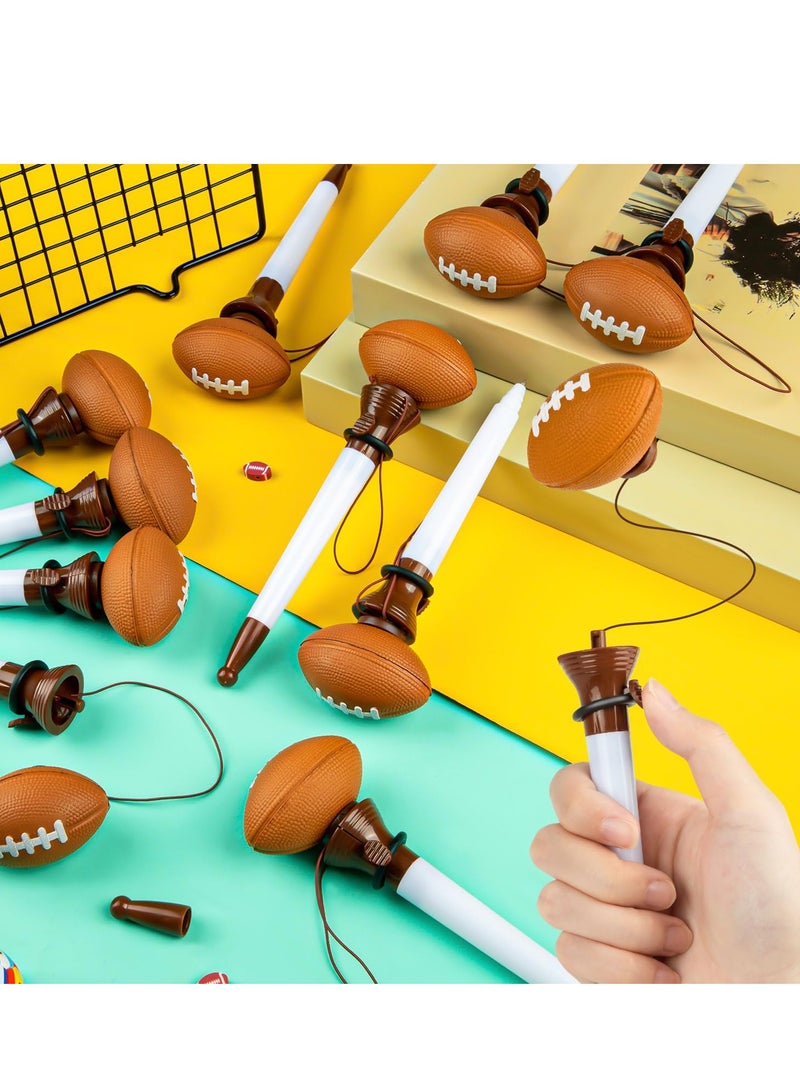 SYOSI 12Pcs Football Hoop Ballpoint Pens Funny Sports Theme Novelty Black Ink Pens PU Slow Rebound Sports Series Ballpoint Pen for Birthday Party School Award Office Party Favor Supplies  - Image 4