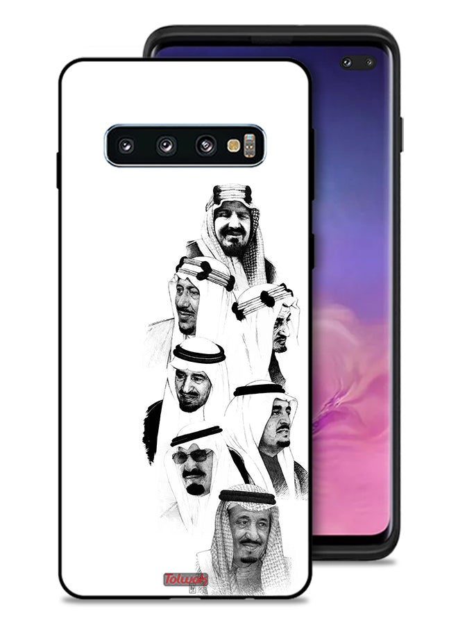 Tolwak Samsung Galaxy S10 Plus Protective Case Cover Saudi Kings Art B_W - Image 1