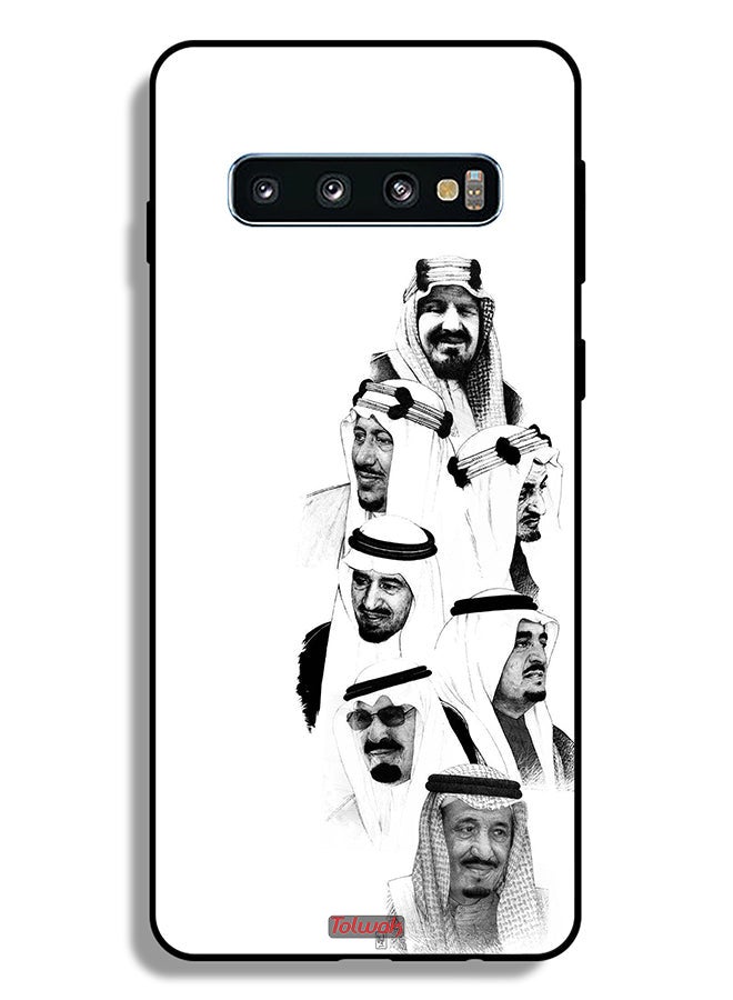 Tolwak Samsung Galaxy S10 Plus Protective Case Cover Saudi Kings Art B_W - Image 2