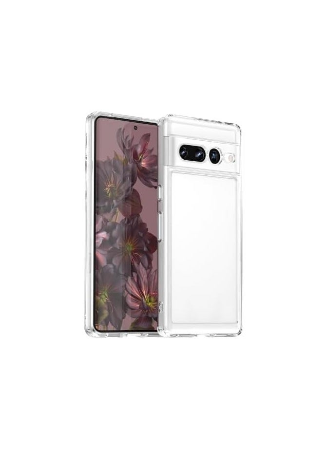 جراب شفاف لهاتف Google Pixel 7 Pro - حماية من الصدمات والسقوط، جراب واقٍ رفيع من مادة TPU، حواف مرتفعة لسلامة الشاشة والكاميرا - غطاء شفاف لهاتف Pixel 7 Pro