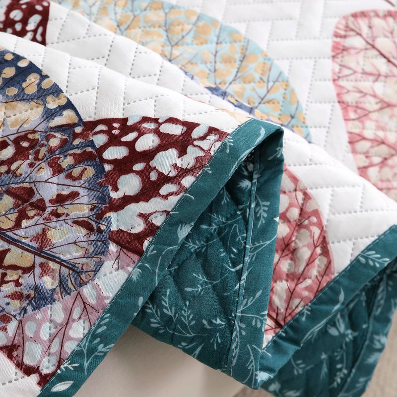 HOKIPO 2 Pcs Printed Quilted Sofa Armrest Cover, Multicolor Linden Leaf (IN-814-S-D7*2) - Image 4