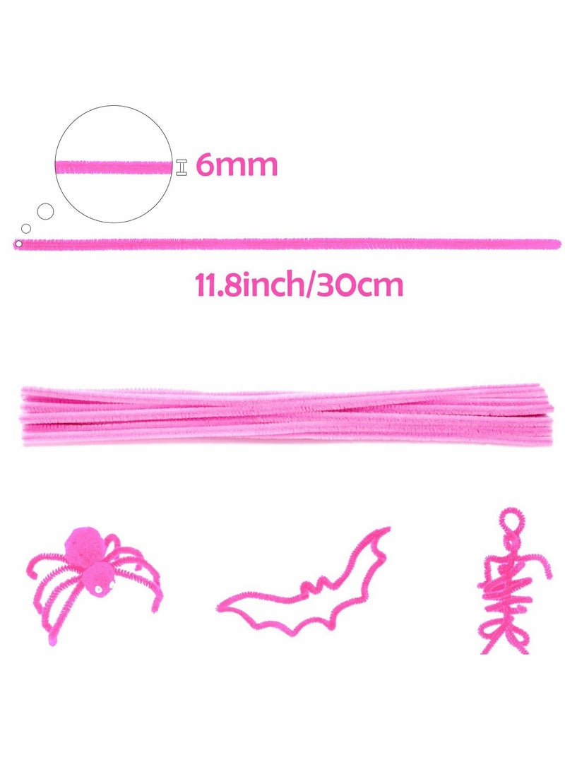Pipe Cleaners, Craft Chenille Stems, for Kids DIY Art Creative Crafts Projects Decorations, 200 Pieces Pink (6 mm x 12 Inch)