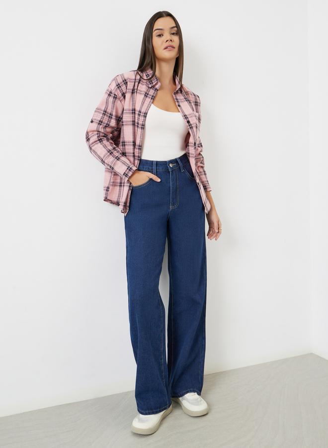 Styli Pink Checked Long Sleeve Shirt - Image 2