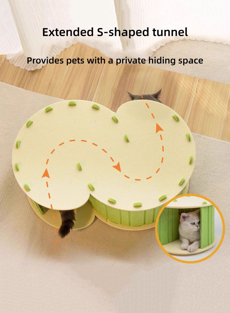 Cat Tunnel Bed,Foldable Cat Tunnel,Exercise Scratching Cat Bed,Felt Nest,Cat Scratching Board,Detachable Hideaway, Nap Rest Cave House, Pet Playing Tunnel for Cats(Grey) - Image 3