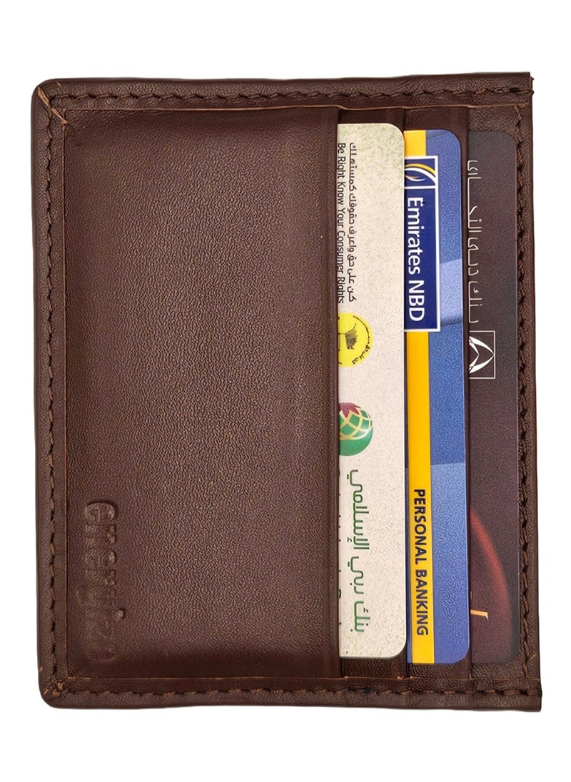 Energize Card Holder Genuine Leather Wallet for Men, Premium Leather Material with Versatile Compartment, Ideal for Traveling & Daily Use, Perfect Gift for Any Occasion  - Image 1