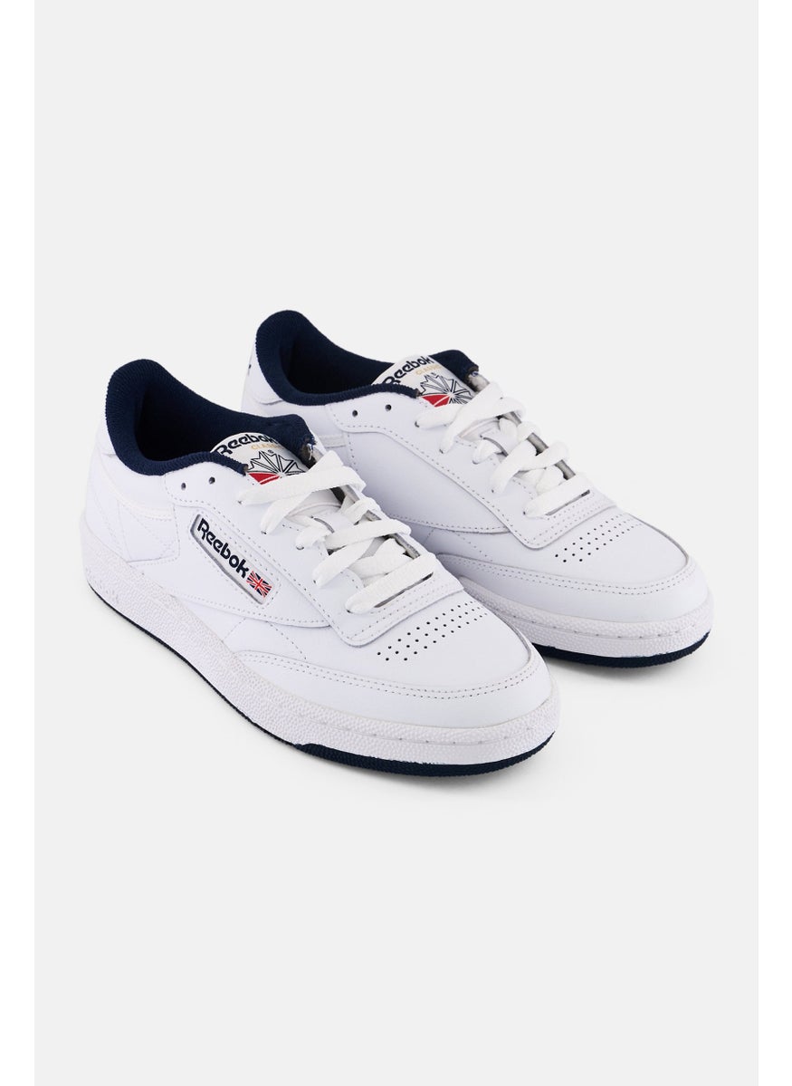 Reebok Kids Boy Club C 85 Lace Up Tennis Shoes, White  - Image 1