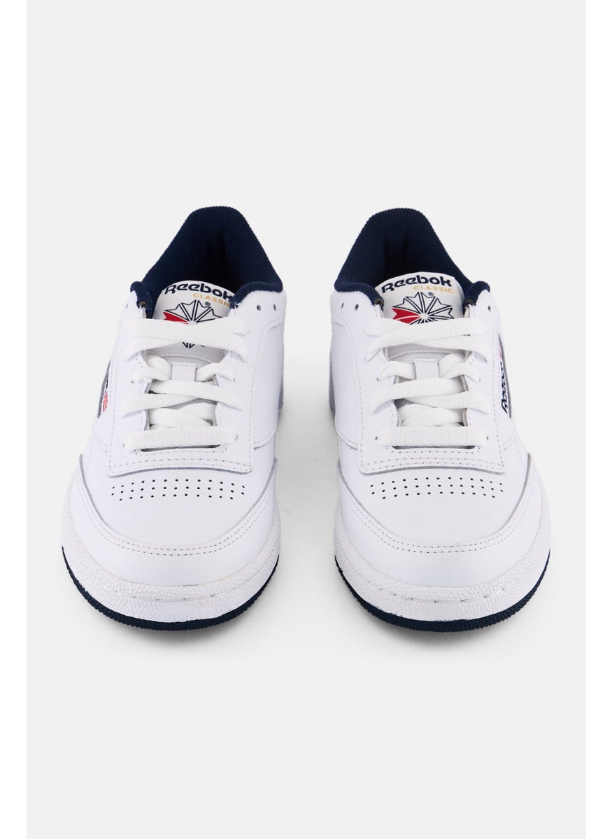 Reebok Kids Boy Club C 85 Lace Up Tennis Shoes, White  - Image 2