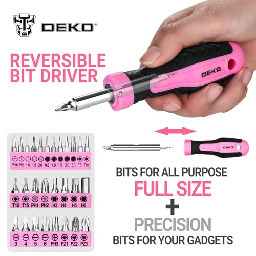 DEKOPRO Tool Set for Women: Pink Tool Set for Home Repair, Womens Tool Kit for All Purpose 42 Piece - Image 3