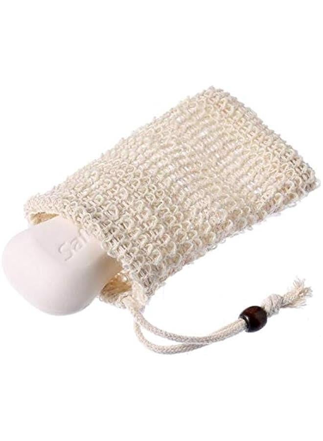 5PC Stylish Nice Natural Cotton And Linen Shower Exfoliating Sponge Bag Comfortable Bubble Net Soap Protective Bag Foam net - Image 4