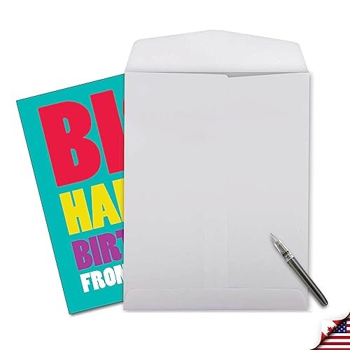 NobleWorks - 1 Happy Birthday Greeting Card Jumbo (8.5 x 11 Inch) - Celebration, Appreciation Stationery for Birthdays - Big Happy Birthday from Us J3900BDG - Image 4