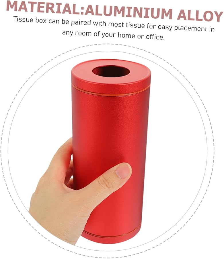 حامل مناديل السيارة من الألومنيوم الأحمر المضاد للماء والقابل لإعادة التعبئة للاستخدام المنزلي وفي السيارات - Image 5