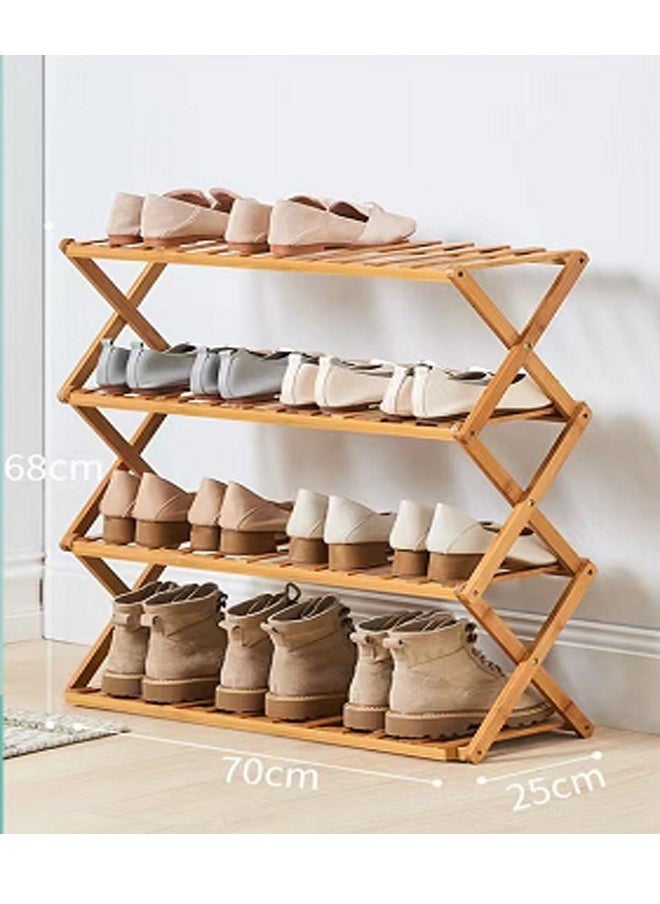 4 Tier Portable Multipurpose Foldable Bamboo Shoe Rack Shoe Organizer Shelf Storage Rack Display Stand for Entryway Living Room Home Office 70x25x68 cm - pzsku/ZD8D4AEFC85C7E1E09A6BZ/45/_/1720164257/77a3404e-cb7a-4963-b732-ac05e7e1d671