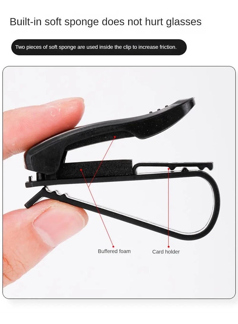 Huitich Multifunctional Car Sunglasses Holder Clip for Sun Visor (6.5 × 2.3 × 3.5 cm)  - Image 2