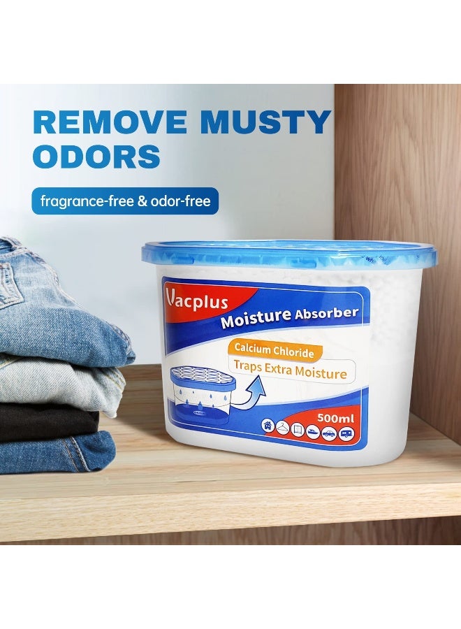 Vacplus Moisture Absorbers 6 Pack, 10.5 Oz Portable Humidity Absorber Boxes for Your Bathroom, Closet & Car, Dehumidifier with Fragrance Free, Navy Blue - Image 5