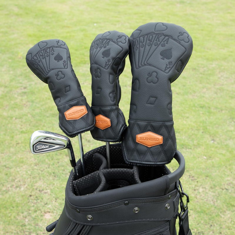 BAIRBRE Golf Club Covers Poker Golf Head Covers Driver Covers Fariway Wood Headcover Hybrid Covers Leather Golf Headcover with Number Tag for All Brand - Image 2