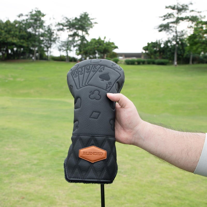 BAIRBRE Golf Club Covers Poker Golf Head Covers Driver Covers Fariway Wood Headcover Hybrid Covers Leather Golf Headcover with Number Tag for All Brand - Image 5