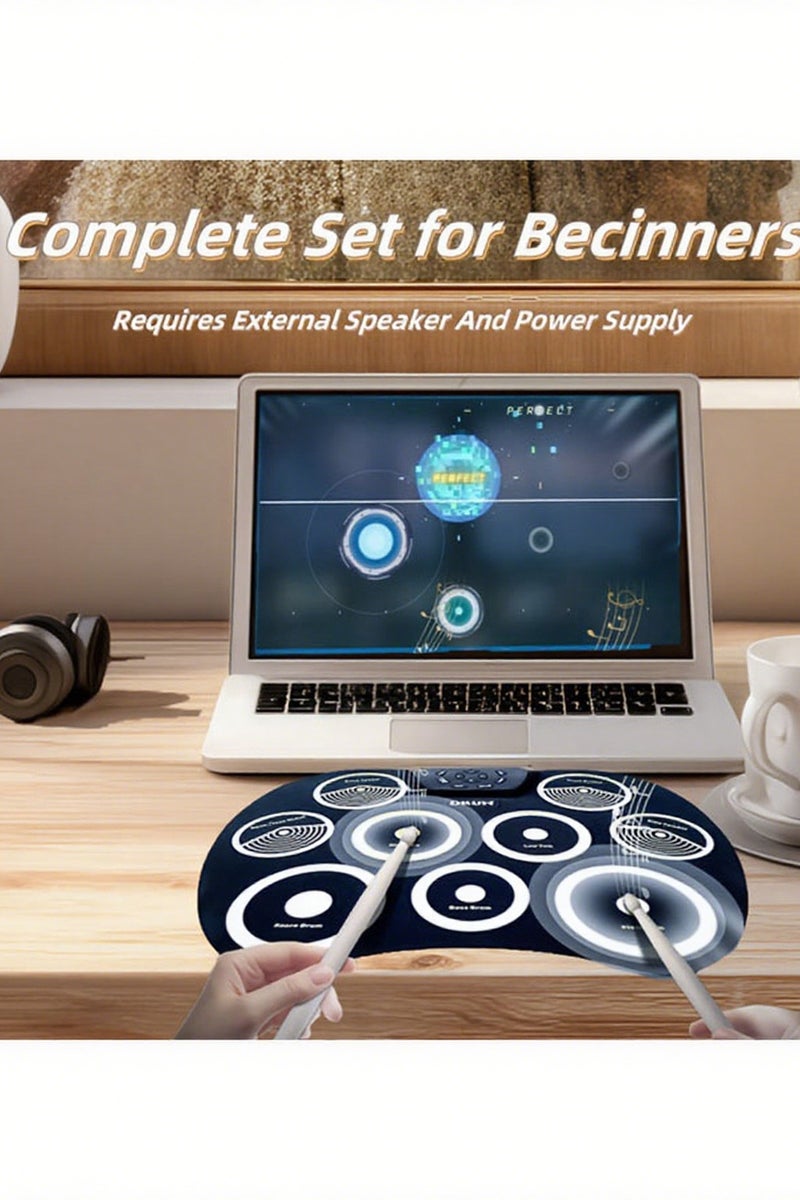 الطبل الإلكتروني المحمول، طبل الوقوف يناسب المبتدئين، الترفيه، التجمعات، العروض، والمعارض، أداة تدريب طبل الوقوف على السطح المنزلي - Image 2