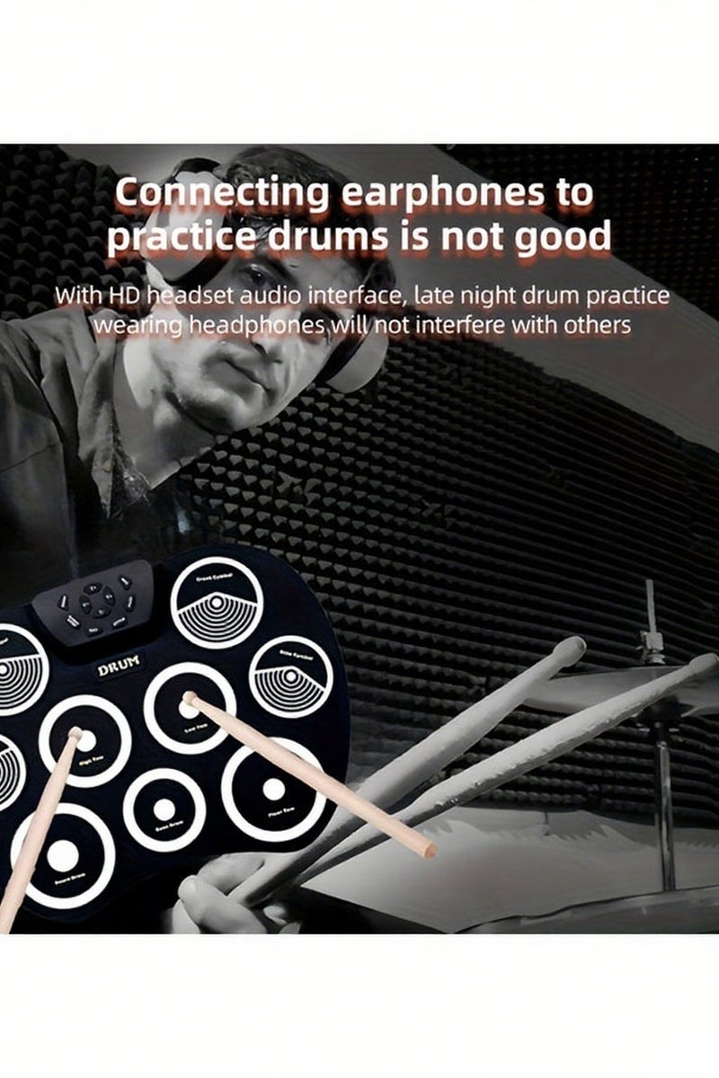 الطبل الإلكتروني المحمول، طبل الوقوف يناسب المبتدئين، الترفيه، التجمعات، العروض، والمعارض، أداة تدريب طبل الوقوف على السطح المنزلي - Image 3