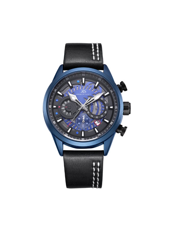 KENNETH SCOTT Men's PU Chronograph Watch K25107-LLLB - 44 mm  - Image 1