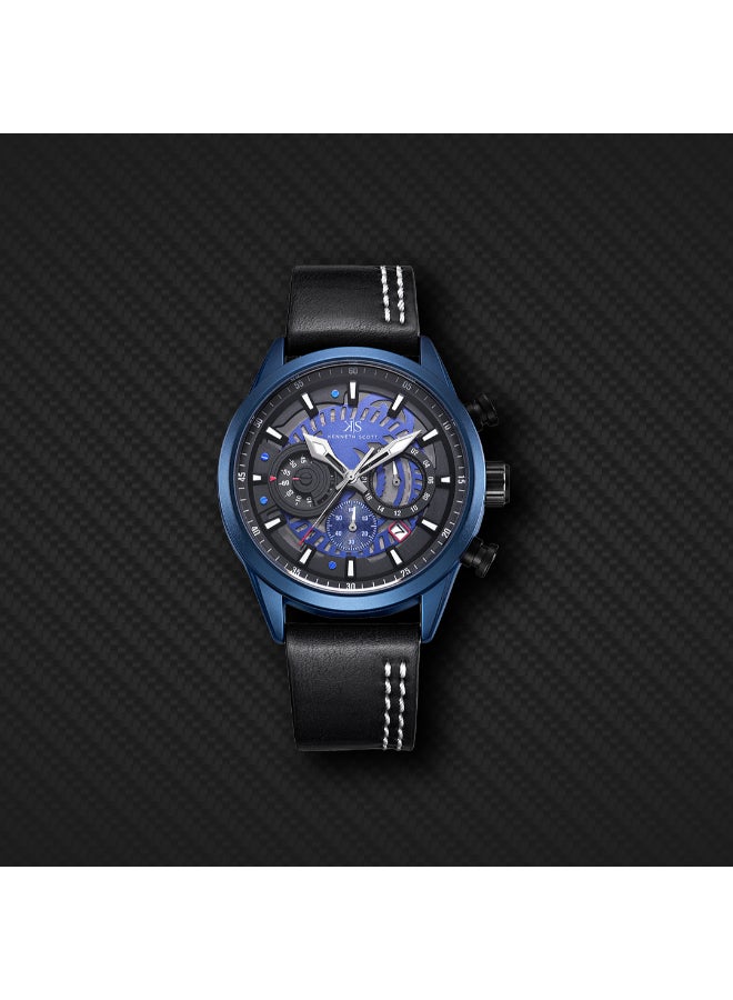 KENNETH SCOTT Men's PU Chronograph Watch K25107-LLLB - 44 mm  - Image 4