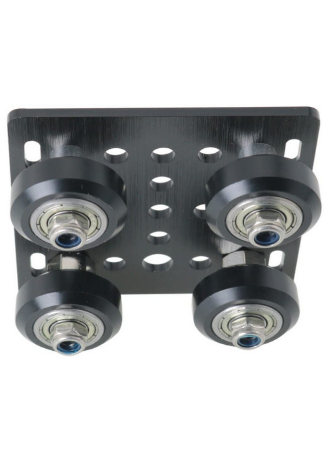 لوحة انزلاق جسرية (Gantry) من نوع V مزودة بـ 4 بكرات من مادة البولي أوكسي ميثيلين (POM)، متوافقة مع بروفيل الألمنيوم ذات الشقّ V مقاس 2020 و2040 – تُستخدم في طابعات ثلاثية الأبعاد، وآلات التوجيه CNC، ومنظومات الحركة الخطية. - Image 2