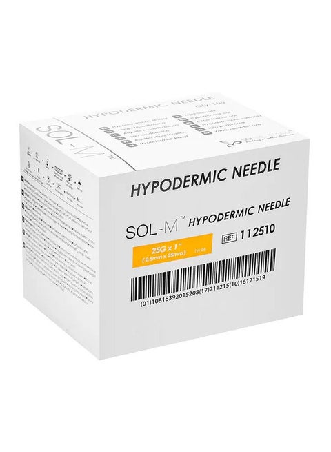SOL-M Hypodermic Needle 25G*1 - 100 Pcs