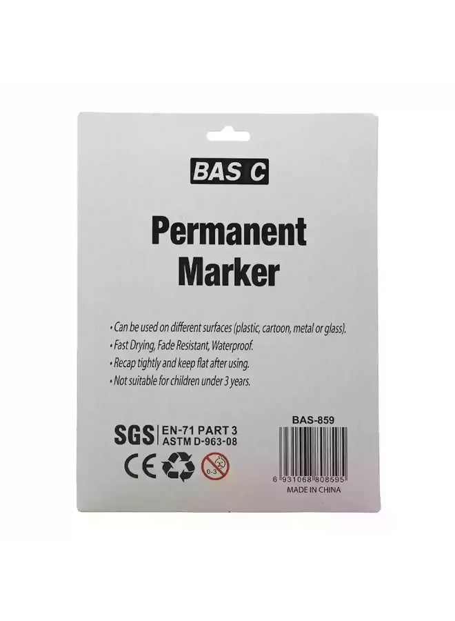 Basic Permanent Marker Waterproof and Colorast Marker Pens- 4 Colors - Image 2