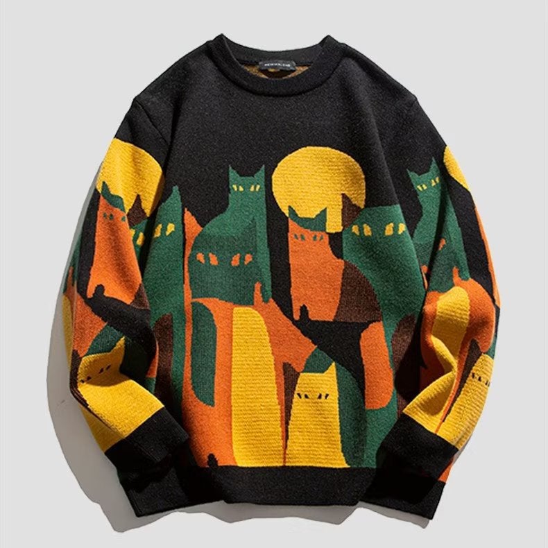 2022 Korean Style Round Neck Sweater Mens Autumn and Winter New Thickened Inner Knitted Sweater Top Winter Couples Coat for Men B023 Black  - Image 1