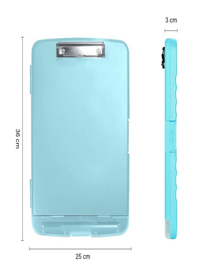 oddpod™ Moto Heavy Duty Clipboard with Side Opening/Clip Pad with Low Profile Clip for Dual Storage of A4 Papers and Pen Holder (Light Blue) - Image 3