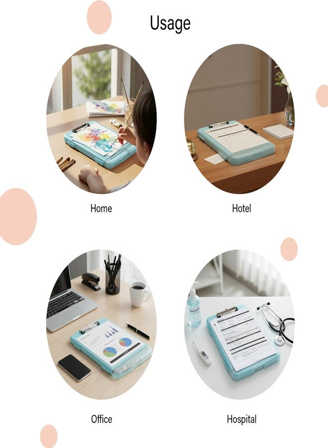 oddpod™ Moto Heavy Duty Clipboard with Side Opening/Clip Pad with Low Profile Clip for Dual Storage of A4 Papers and Pen Holder (Light Blue) - Image 5