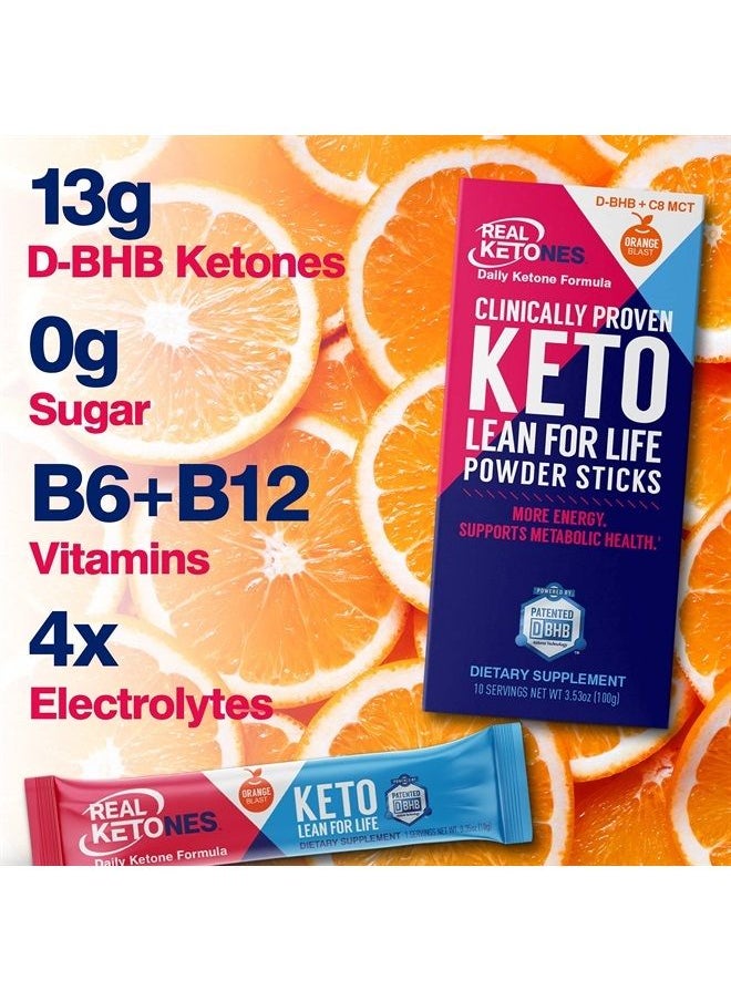 Real Ketones - Orange Blast - Exogenous Keto D BHB + MCT + Electrolytes Drink Mix Supplement Powder, 60 Packets, for Rapid Ketosis (60 Servings) - Image 1