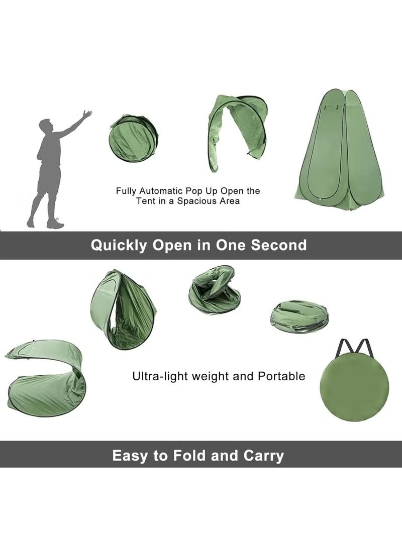 Raxoom Shower Changing Tent, Portable Outdoor Camp Toilet, Pop-up Room Privacy Shelter, Outdoor Privacy Tent with Carrying Bag, Changing Room for Women Men (Green) - Image 2
