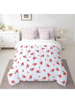 Feelyou Feelyou Cute Crawfish Full Size 7 Piece Bedding Set Lobster Bedding Comforter Set for Boys Teens Decor Cute Animals Comforter Kawaii, Flat Sheet, Fitted Sheet, Pillowcases, Bedroom Quilt Set  - Image 1