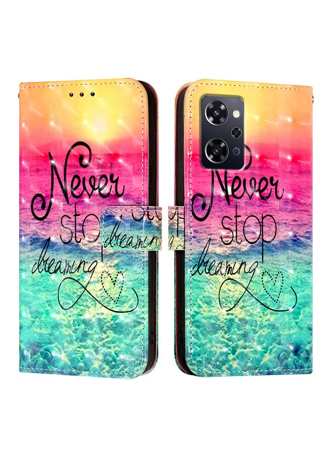 اس-توب جراب لهاتف OPPO Reno9 A إصدار JP جراب هاتف جلدي أفقي قابل للطي برسومات ثلاثية الأبعاد - Image 1