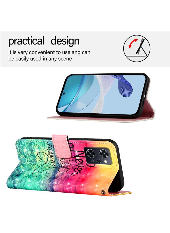 اس-توب جراب لهاتف OPPO Reno9 A إصدار JP جراب هاتف جلدي أفقي قابل للطي برسومات ثلاثية الأبعاد - Image 3