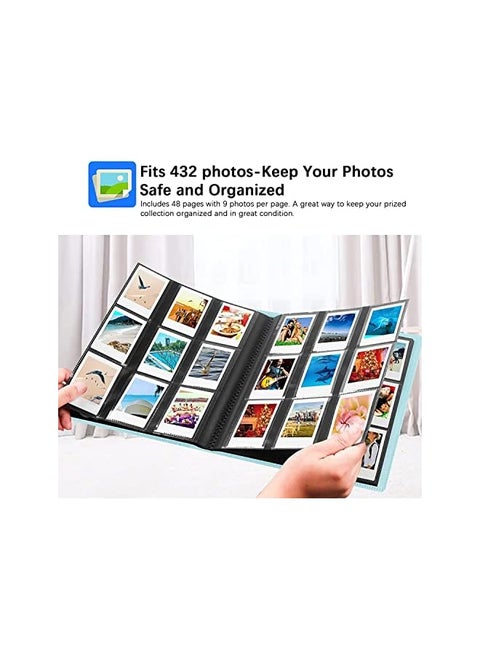 Pockets Photo Album for  Instax Mini Camera, for Polaroid Camera, for  Instax Mini 11 90 70 9 8+ 8 LiPlay Instant Camera, for Polaroid Snap SnapTouch PIC-300 Z2300 Camera (Blue)